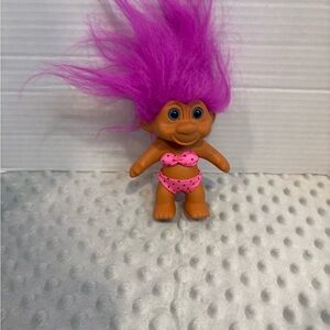 Pink-Haired Troll Doll with Polka Dot Bikini
